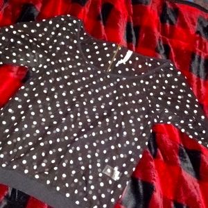 Aeropostale Black and White Polka Dot Blouse